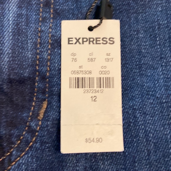 EXPRESS MIDI High Rise Jeans shorts size 12 brand new with tags - Picture 9 of 12